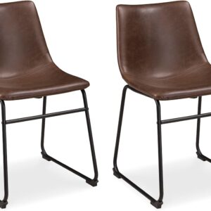 18.75" Dining Bucket Chair, 2 Count, Black and Brown