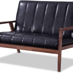 -Black Loveseat Love Seats, 29.45LX44.66WX31.59H, Black