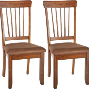 18" Rustic Dining Chair with Cushions, 2 Count, Brown