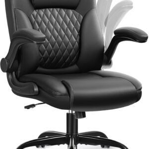 Leather Office Chair, PU Home Computer Desk Chairs with Ergonomic Back Support, 360°Swivel Free, Small Gaming Chair with Wheels and Adjustable Armrests, for Short People Use