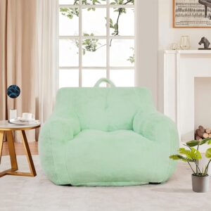 Bean Bag Chairs for Adults, Large Beanbag Chair with Plush Fabric,Comfy Single Sofa for Living Room,Reading Room and Apartment. (Green)