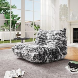 Oversized Bean Bag Chairs for Adults, Giant Beanbag Chair with Memory Foam, Comfy Lounge Chair Lazy Sofa for Apartment, Living Room, Bedroom, Office(Knit Fabric)