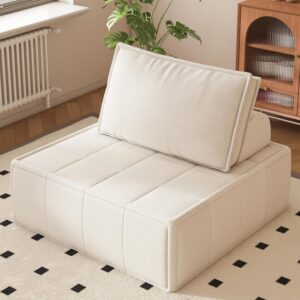 Modular Sectional Sofa, 35" Corduroy Sofa Sleeper Deep Seat Sofa with Adjustable Backrest, Small Couch for Small Spaces, Living Room, Bedroom, Apartment,Blue Office Couch